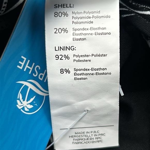 CUPSHE VNeck Double Straps Cross Back Tie One Piece Swimsuit Black White Floral - Picture 3 of 13